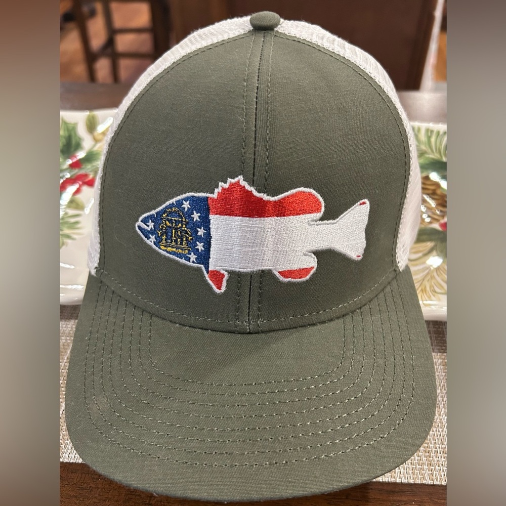 Peach State Pride Largemouth Bass Patch Olive Cap - Palmetto Moon